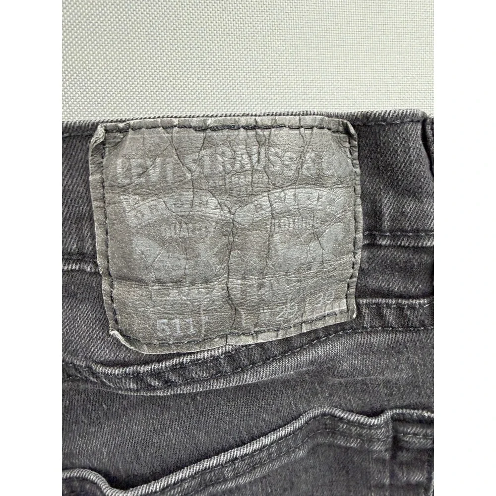 Levi's Denim Jeans Youth Gray Slim Fit 5-Pocket‎ Charcoal Wash 27x26